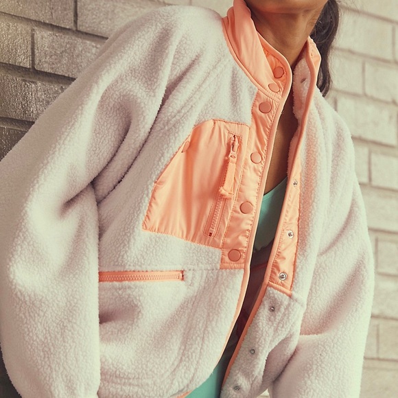 free people • hit the slopes colorblock jacket downward dog combo fleece xs - Picture 3 of 5